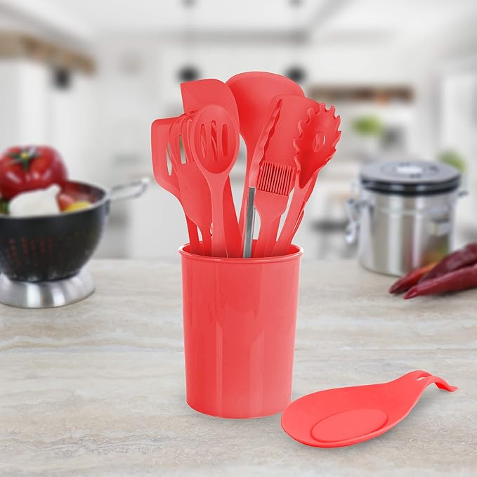MegaChef Tool Cookware Utensil Set 12 Piece Red