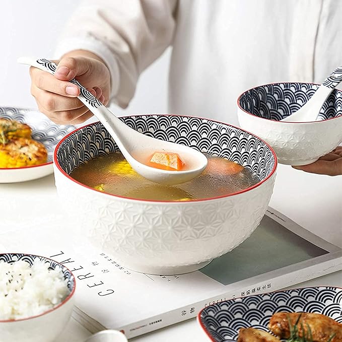 Dinnerware Sets - Luxury Gift Dishes Service Set Ceramics Dinner Sets 50 Pieces Porcelain Dinnerware Set | Cereal Bowl and Steak Plate Set for Family Gathering and Restaurant