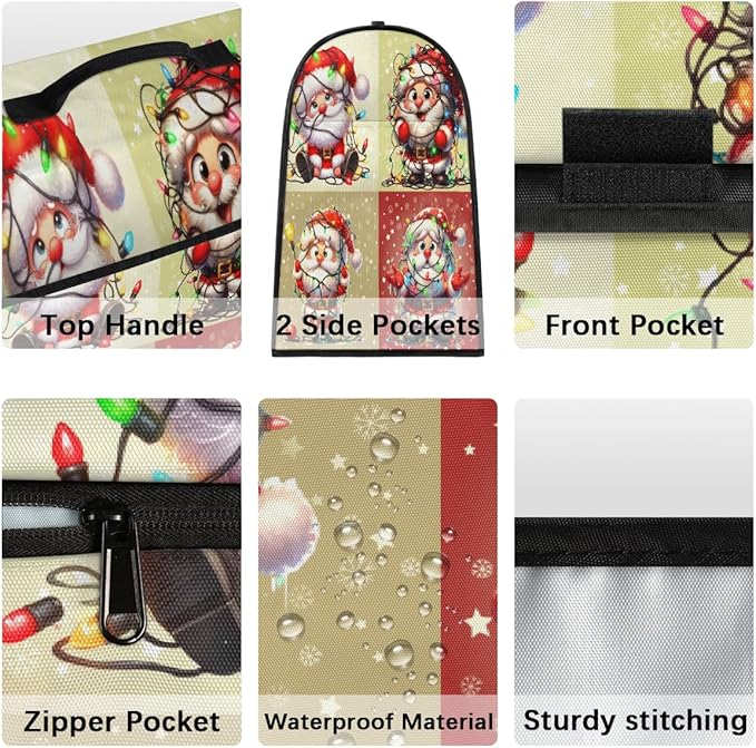 cfpolar Kitchen Aid Mixer Cover Compatible with 6-8 Quarts Christmas Cute Santa Claus Stand Mixer Cover Kitchen Aid Mixers Accessories Appliance Organizer Bag Dust Covers with Zipper Pocket