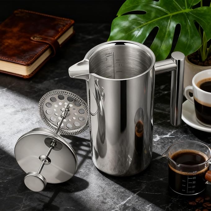 Hand Press Coffee Maker Hand Press Design 22x17.5x10.5cm Tea Pot Cold Brew Tea Pot Easy Clean Filter System For Men Women Professionals Enthusiasts