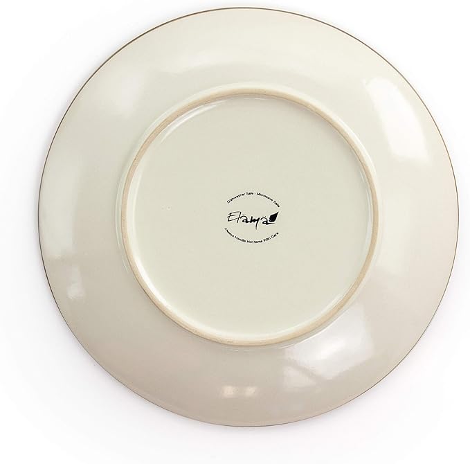 Elama HoneyIvory 16 Piece Stoneware Dinnerware Set in Ivory
