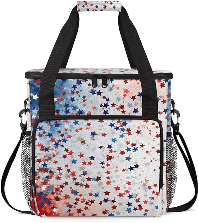 Blue Star Coffee Maker Carrying Bag Red Star Portable Travel Storage Tote Bag Compatible with K-Mini or K-Mini Plus Single Serve Coffee Brewer Carrying Case with Multiple Pockets &amp Shoulder Stra