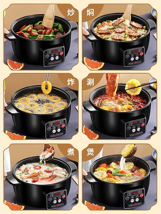 Rice Cooker - Rice Cooker With Steamer Basket Rice Cooker With Steamer (26/28cm) Household Dormitory Multifunctional All-in-one Frying Pan/wokNon-stick Soup Pot For 3-5 People (Size : 28cm)