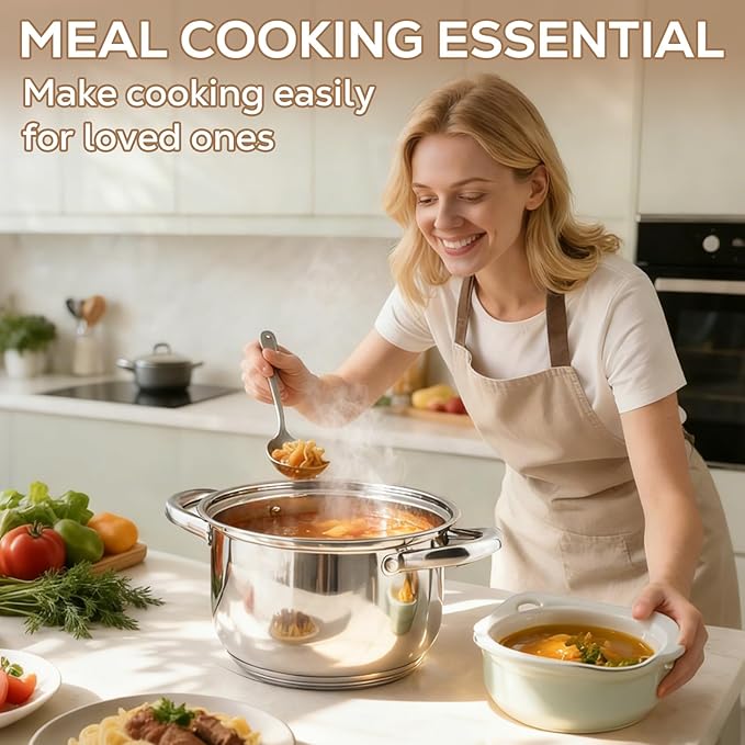 Stainless Steel Cookware Set - 15 Pieces Pots and Pans Nonstick Pot and Pan Set Includes 1 Frying Pans 5 Pots 6 Lids and 3 Utensils with Stay Cooling Handle Induction &amp Oven Safe