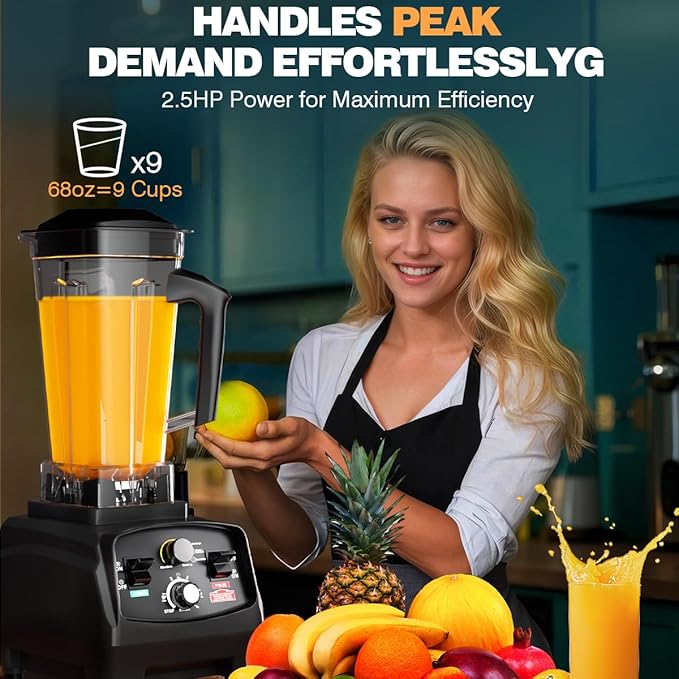 Smoothie Blender 1800W Powerful Blenders for Kitchen 68 Oz Large Capacity and BPA-Free Containers with To-Go Cup Countertop Blender for Smoothies Ice Crushing &amp Frozen Drinks