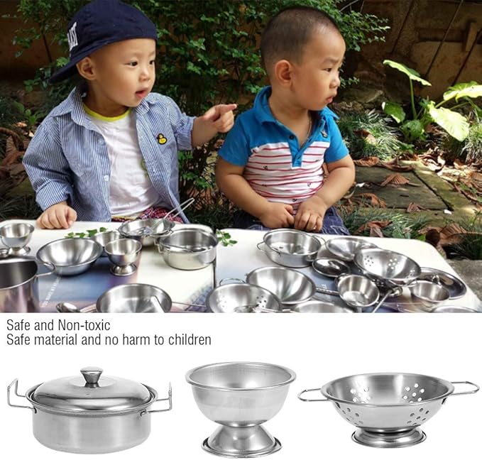 16/18/25pcs Stainless Steel Cookware Set Saucepan Lids Pot Cooking Kitchen(16 pieces)
