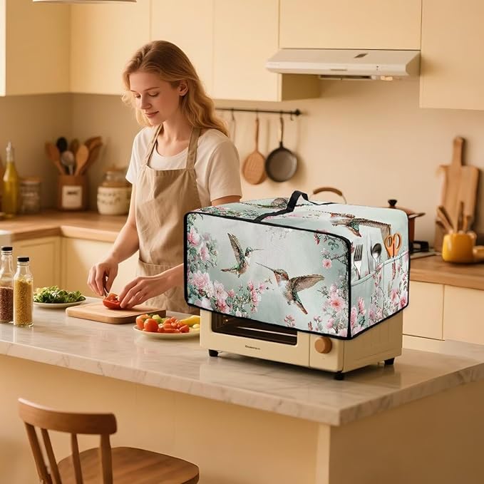 Hummingbird Flying Toaster Oven Air Fryer Cover Heat-Resistant Waterproof Protective Covers Compatible with Smart Oven Air Fryer Smart Oven for Parties Gatherings