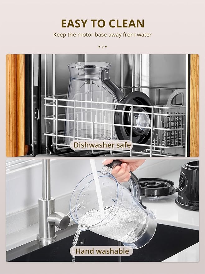 Reemix Blender 50oz Countertop Blender - 2 Adjustable Speeds + Pulse Dual Safety Locks Dishwasher-Safe Pitcher for Smoothies Crushing Ice &amp Family Meals