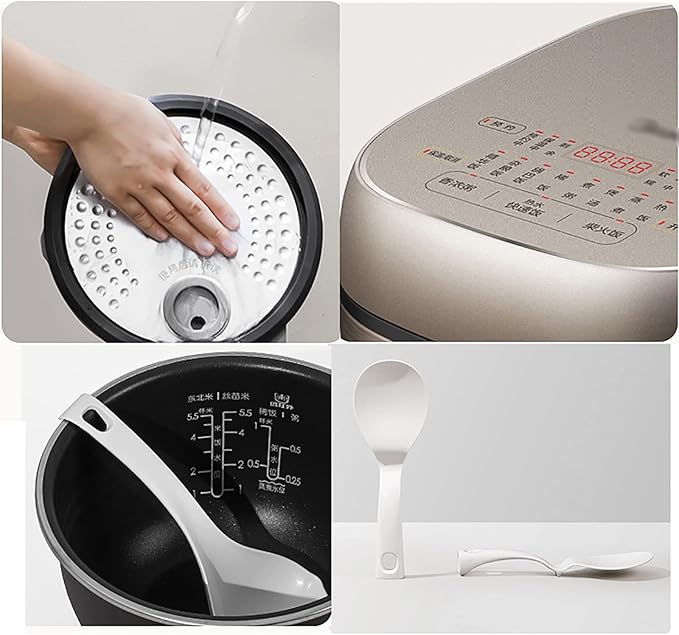 Rice Cooker&ampSteamer 3L Large Capacity 8-Layer Fine Iron Kettle Non-Stick Liner Liner for Family Dormitory for 1~6 People Rice Cooker