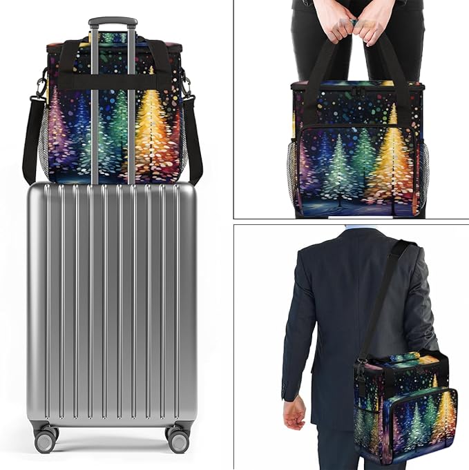 Christmas Tree Coffee Maker Carrying Bag Modern Tree Travel Storage Bag Compatible with K-Mini or K-Mini Plus Single Serve Coffee Brewer Carrying Case with Multiple Pockets &amp Shoulder Strap