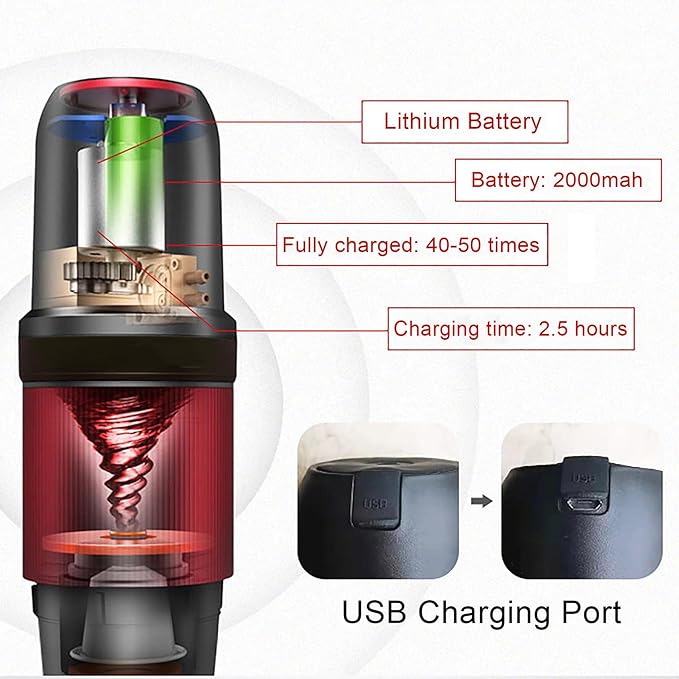 Portable Espresso Maker 15 ATM High Pressure Extract USB Rechargeable 2000mAh Compact and Portable Outdoor Travel/Home/Car Red &amp Black