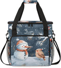 Christmas Birds Snowman Coffee Maker Carrying Bag Travel Storage Bag Compatible with K-Mini or K-Mini Plus Single Serve Coffee Brewer Carrying Case with Multiple Pockets &amp Shoulder Strap