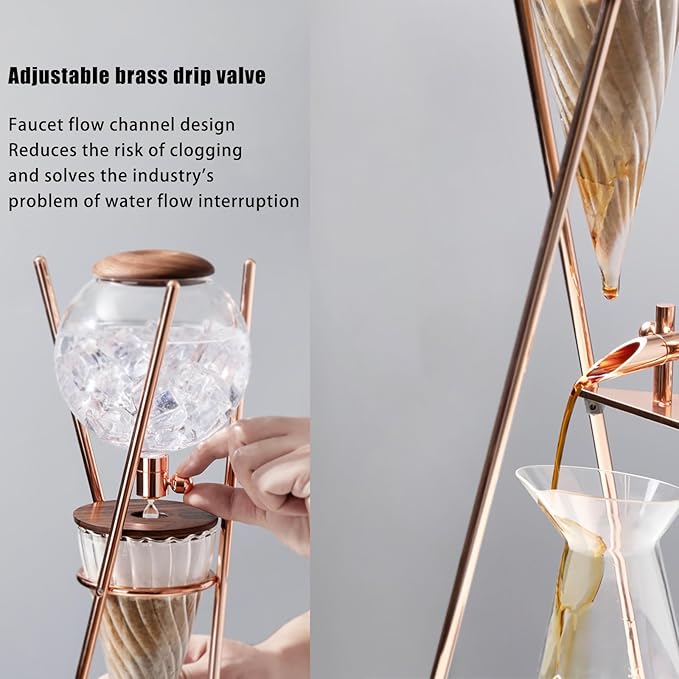 Cold Brew Drip Tower Iced Coffee Maker Ice Drip Coffee Maker Large Capacity Cold Brew Tower for Home Reusable Cold Tea Maker Perfect for Commercial Offices and Home Use