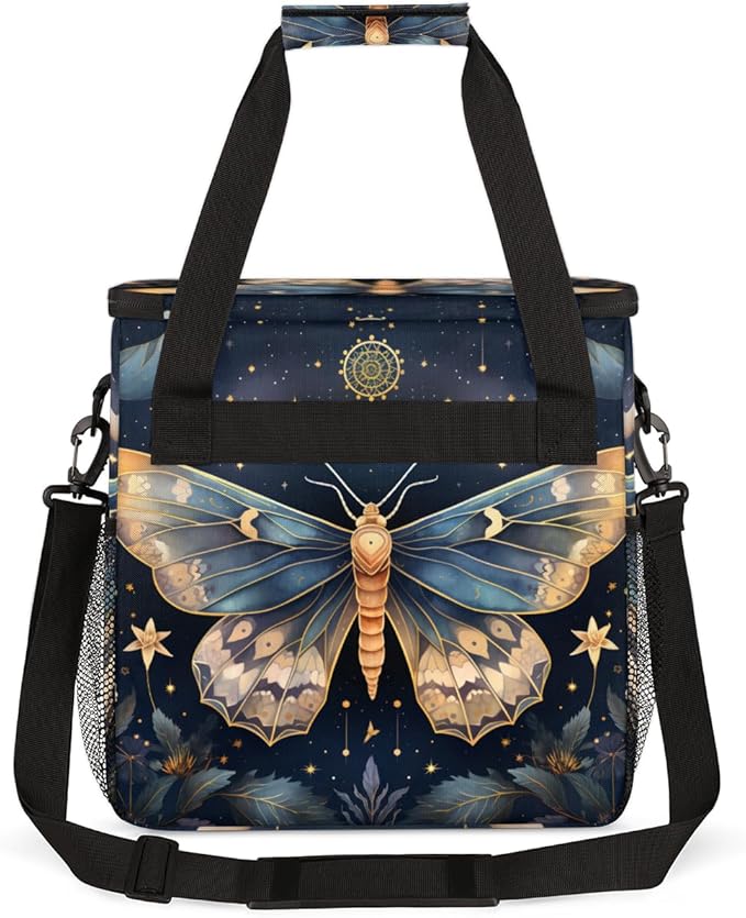Gothic Butterfly Coffee Maker Carrying Bag Flame Butterfly Travel Storage Bag Compatible with K-Mini or K-Mini Plus Single Serve Coffee Brewer Carrying Case with Multiple Pockets &amp Shoulder Stra