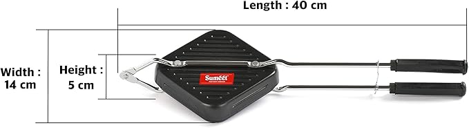 Sumeet Nonstick Grill Gas Sandwich Toaster 14cm Black