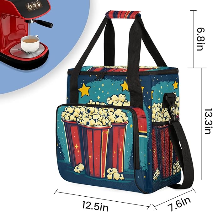Popcorn Coffee Maker Travel Bag Food Insulated Grocery Bag Travel Picnic Leakproof Cooler Bags With Shoulder Strap