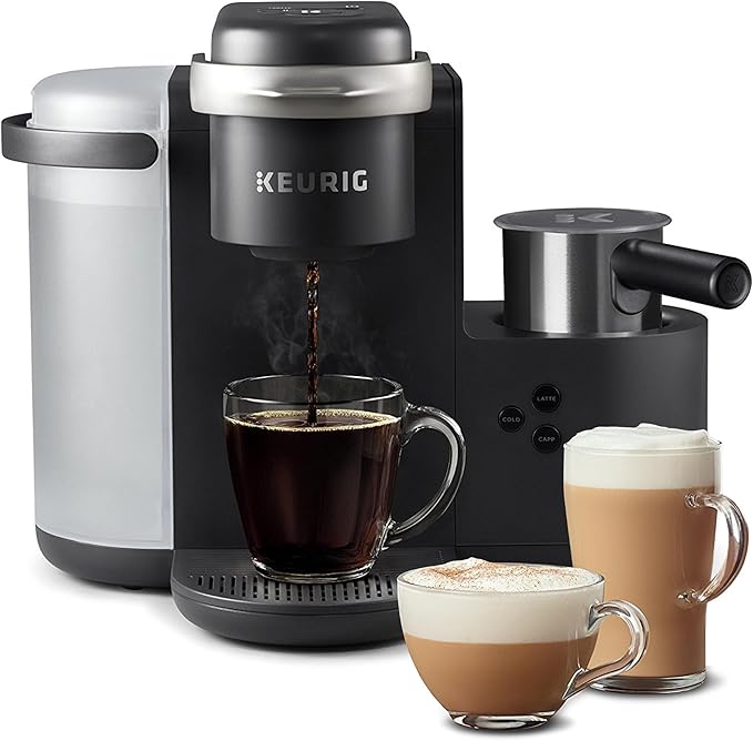 Keurig K-Cafe Single-Serve K-Cup Coffee Maker Latte Maker and Cappuccino Maker Comes with Dishwasher Safe Milk Frother Coffee Shot Capability Compatible with all Keurig K-Cup Pods Dark Charcoal