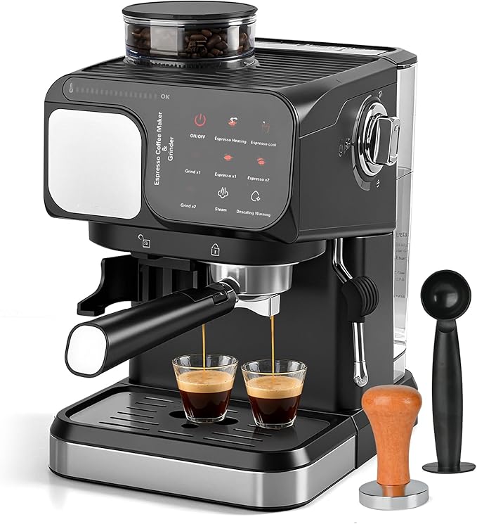 Espresso Machine Professional Home Espresso Maker Espresso Coffee Fast Heating for Cappuccino/Latte Coffee Machine for Home Office for Latte Cappuccino-Black
