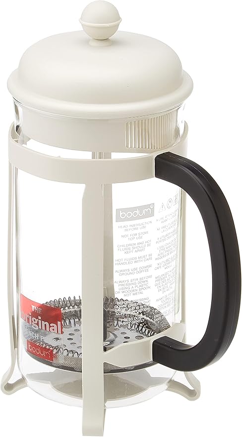 Bodum 34oz Java French Press Coffee Maker High-Heat Borosilicate Glass White - Made in Portugal