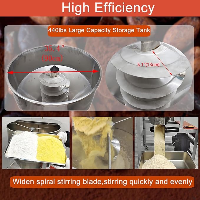 110lbs Dry Powder Mixer Blender Feed Mixer Blender Mixing Machine Dry&ampWet Particle 201 Stainless Steel 110v 3kw