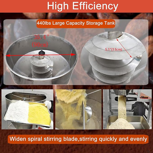 110lbs Dry Powder Mixer Blender Feed Mixer Blender Mixing Machine Dry&ampWet Particle 201 Stainless Steel 110v 3kw