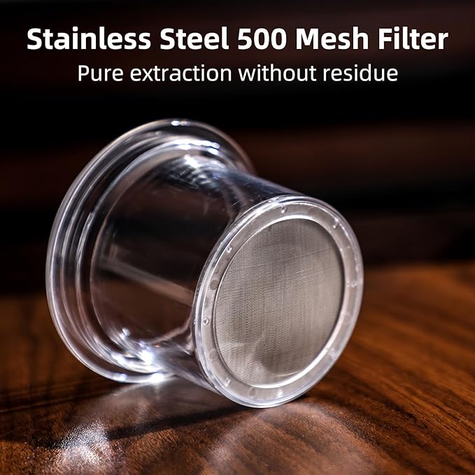 Cold Brew Coffee Maker 450ML Ice Drip Coffee BrewerSlow Drip Coffee Maker with Fine Mesh Filter Adjustable Water Flow (Dark Brown)