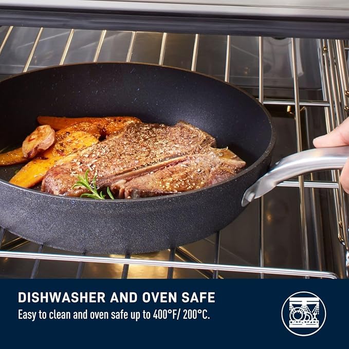 T-FAL StoneShield 5Qt / 11.8 Jumbo Cooker Non-Stick Anti-Warp Rock Texture Dishwasher &amp Oven Safe Easy to Clean