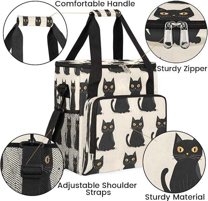 Cool Black Cats Coffee Maker Travel Bag for K-Mini or K-Mini Plus Single Serve Coffee Brewer Portable Storage Tote Case for Tarvel