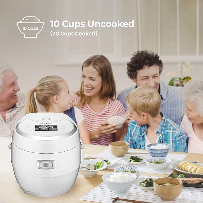 CUCKOO CR-1020F | 10-Cup (Uncooked) Micom Rice Cooker | 16 Menu Options: White Rice Brown Rice &amp More Nonstick Inner Pot Designed in Korea | White (Renewed)