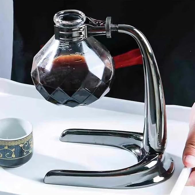 Tabletop Glass Siphon Pot Vacuum Technology Syphon Coffee Maker with Hot Tea Maker Machine Large Capacity &amp Perfect for Serving 3-4 Guests Heat-resistant -30°C To 180°C for Home and Office