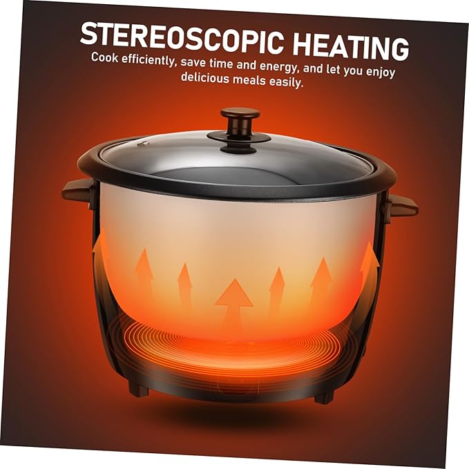 NUOBESTY Compact Electric Rice Cooker with Clear Lid Space-saving Household Stew Pot for Rice Porridge and Efficient Cooking Easy Single-button Operation Portable Kitchen Appliance with US