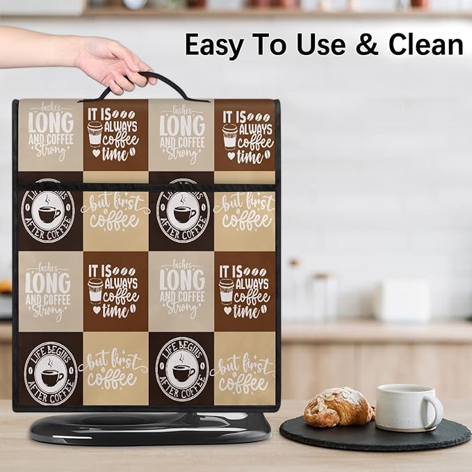 cfpolar Kitchen Aid Mixer Cover Compatible with 6-8 Quarts Coffee Checkered Pattern Stand Mixer Cover Kitchen Aid Mixers Accessories Appliance Organizer