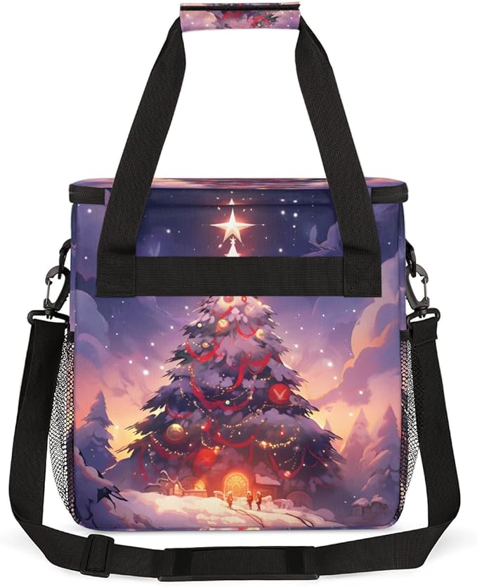 Xmas Tree Coffee Maker Carrying Bag Magical Tree Travel Storage Bag Compatible with K-Mini or K-Mini Plus Single Serve Coffee Brewer Carrying Case with Multiple Pockets &amp Shoulder Strap