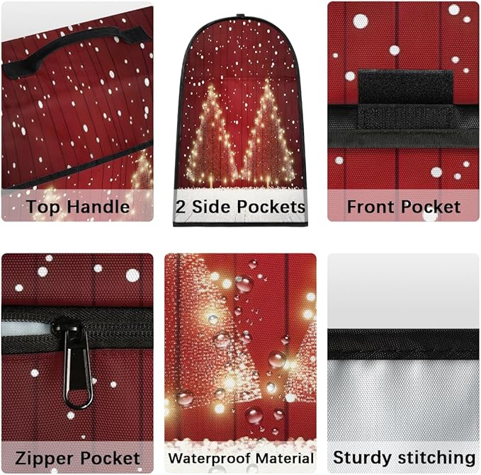 cfpolar Kitchen Aid Mixer Cover Compatible with 6-8 Quarts Christmas Tree Snowflakes Stand Mixer Cover Kitchen Aid Mixers Accessories Appliance Organizer Bag Dust Covers with Zipper Pocket