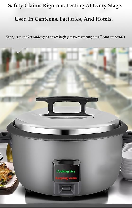 8L to 45L Large Commercial Rice Cooker Electric Rice Cooking Machine with Simple One-Touch Control High PowerNon-Stick Cooking Potfor Restaurant School Canteen Hotel and Food Truck(A10L)