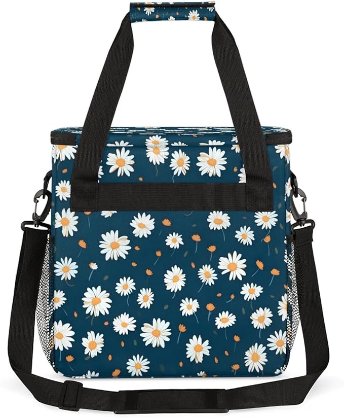 Daisy Floral Printed Coffee Maker Travel Bag for K-Mini or K-Mini Plus Single Serve Coffee Brewer Portable Storage Tote Case for Tarvel