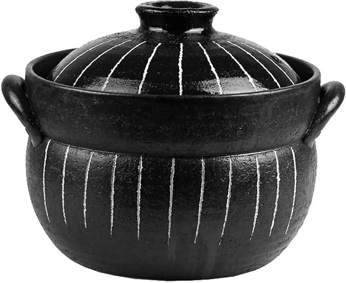 Earthenware Clay Rice PotJapanese Stone Rice CookerStove Stew PotHot PotCeramic Casserole with LidHeat Resistant Stock Pot for Steam Simmering F 2l (A 2L)