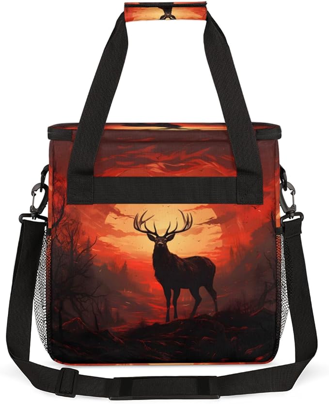 Forest Elk Coffee Maker Carrying Bag Abstract Elk Travel Storage Bag Compatible with K-Mini or K-Mini Plus Single Serve Coffee Brewer Carrying Case with Multiple Pockets &amp Shoulder Strap