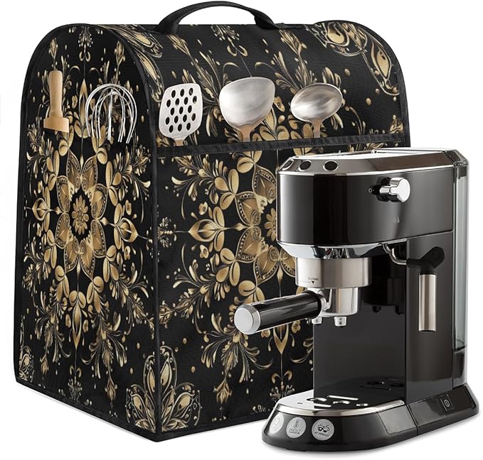 cfpolar Kitchen Aid Mixer Cover Compatible with 6-8 Quarts Bohemian Mandala Gold Stand Mixer Cover Kitchen Aid Mixers Accessories Appliance Organizer Bag Dust Covers with Zipper Pocket