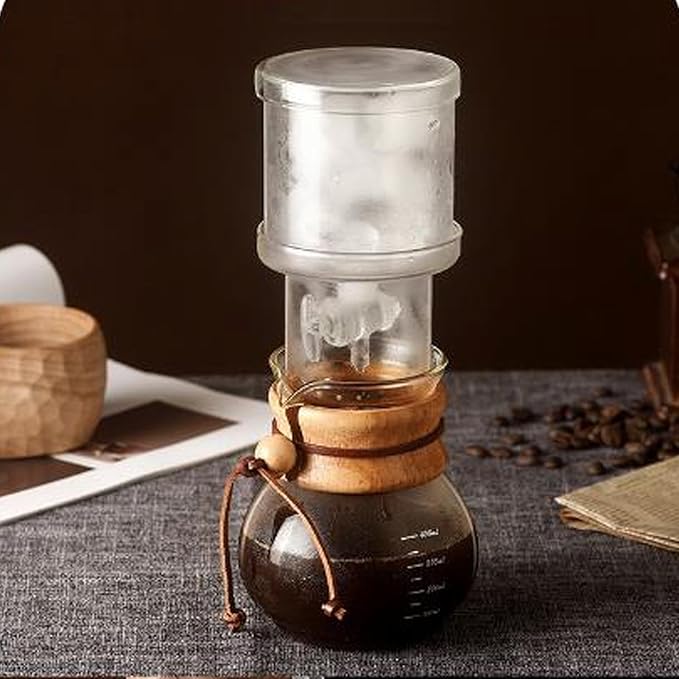TOPINCN Cold Brew Coffee Maker Set Clear Glass Cold Brew Iced Coffee Maker 400ml Brewed Coffee Pot Cold Brew Pitcher Tea Maker with Adjustable Water Flowing for Household Tea Room