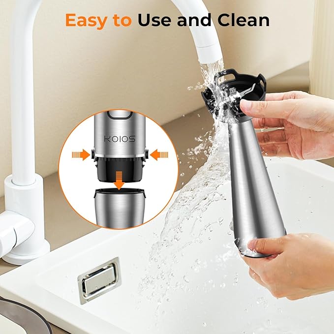 KOIOS Immersion Blender Handheld - Trigger Variable Speed 5-in-1 Immersion Hand Blender 1100W Anti-Scratch Stainless Steel Shaft Chopper &amp Milk Frother Non-BPA for Soup Baby Food and Smoothies