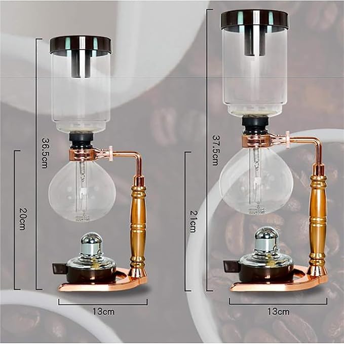 Siphon Coffee Maker - Unique Rose Gold Glass Pot Set for Home Brewing Small Size(Small)