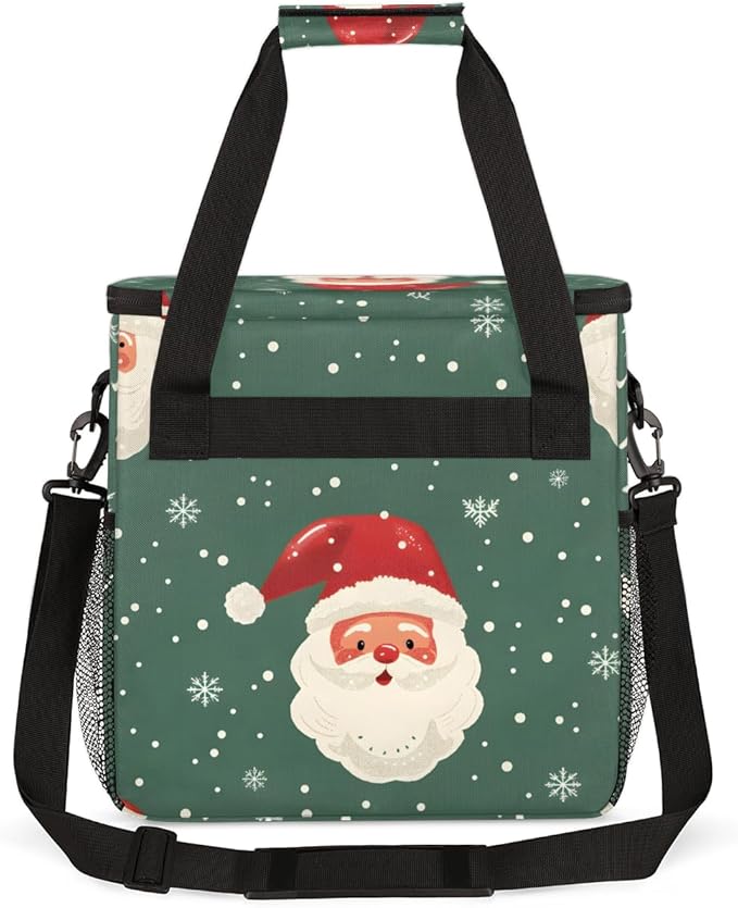 Cartoon Santa Claus Coffee Maker Carrying Bag Portable Travel Storage Tote Bag Compatible with K-Mini or K-Mini Plus Single Serve Coffee Brewer Carrying Case with Multiple Pockets &amp Shoulder Str
