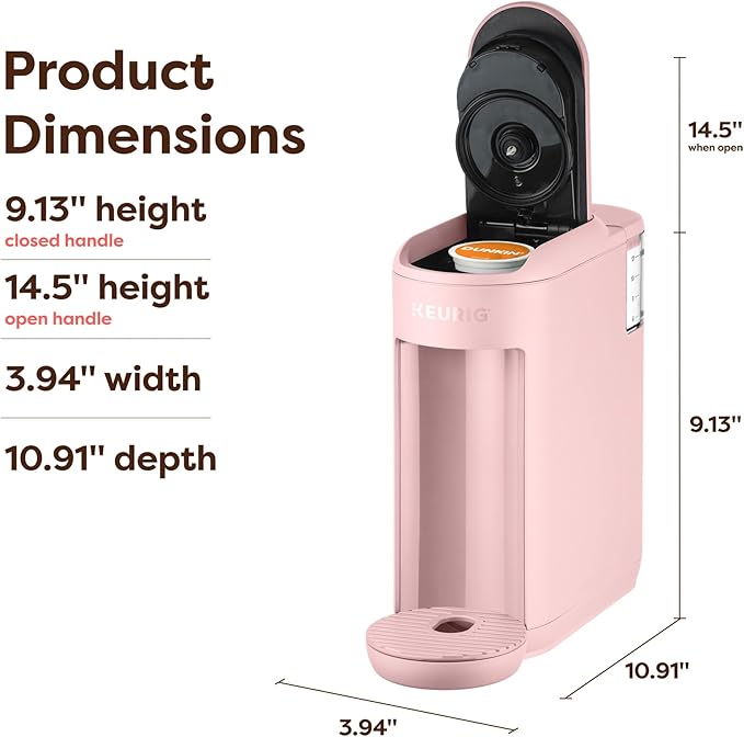 Keurig K-Mini Mate Single Serve K-Cup Pod Coffee Maker Brews Up to 12 oz Cup Compact Portable Coffee Machine for Small Spaces Great for Dorms &amp Offices Pink Sands