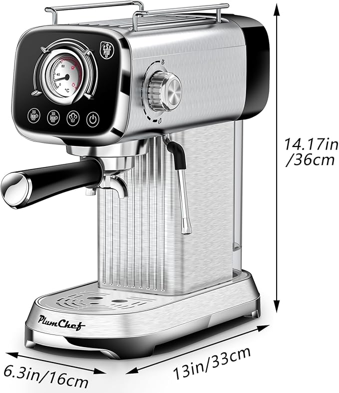 High-Pressure Coffee Maker Stainless Steel High-Pressure Espresso Machine 0.8L Water Tank Steam Control Frothy Drinks Ideal for Home Baristas Perfect for Specialty Coffee