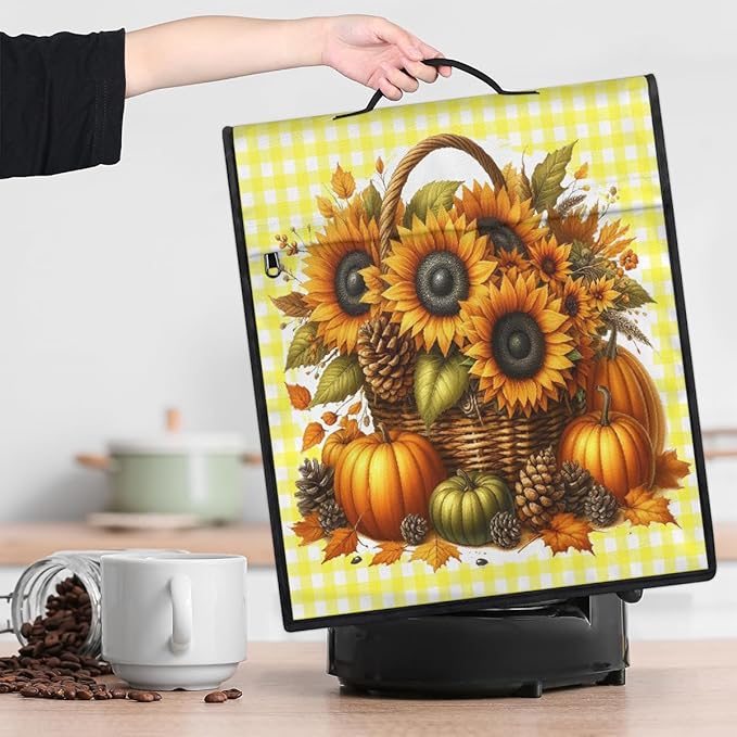 cfpolar Kitchen Aid Mixer Cover Compatible with 6-8 Quarts Pumpkin Sunflower Pinecones Stand Mixer Cover Kitchen Aid Mixers Accessories Appliance Organizer Bag Dust Covers with Zipper Pocket