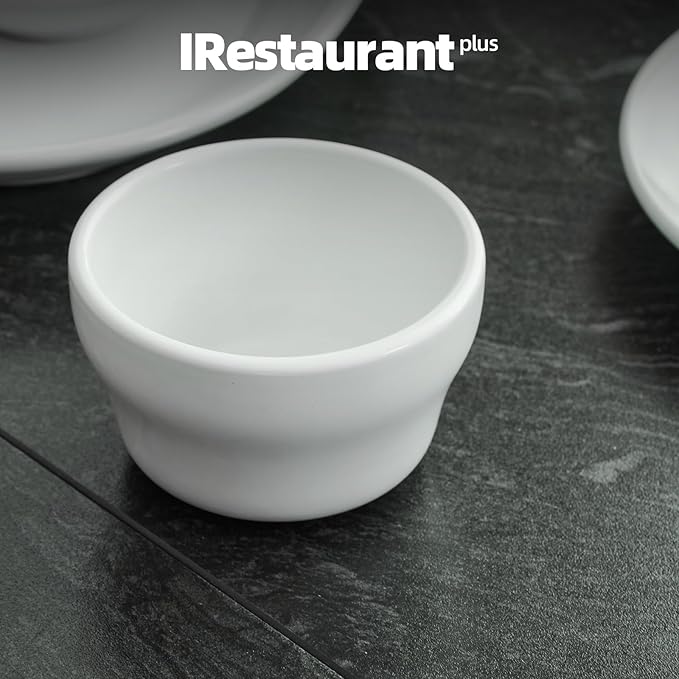 Stoneware Wide Rim Commercial Grade Dinnerware Bright White Bouillon Cup 7.25oz Case of 36
