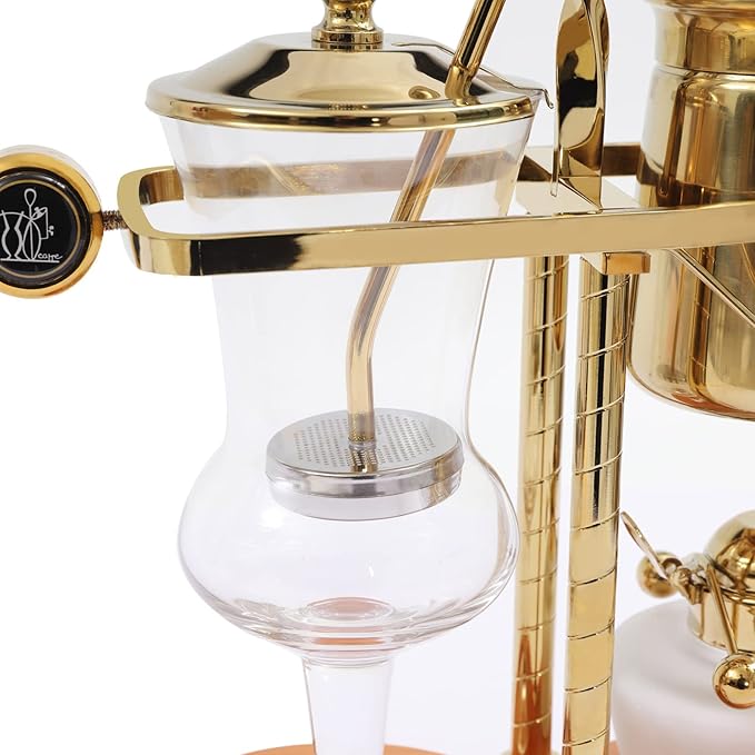 DYRABREST Siphon Syphon Coffee Maker 5-Cup Coffee Syphon Tabletop Siphon (Syphon) Coffee Maker 500ml Borosilicate Tabletop Vacuum Coffee Maker for Home Coffee Shops and Offices (500ml Gold)