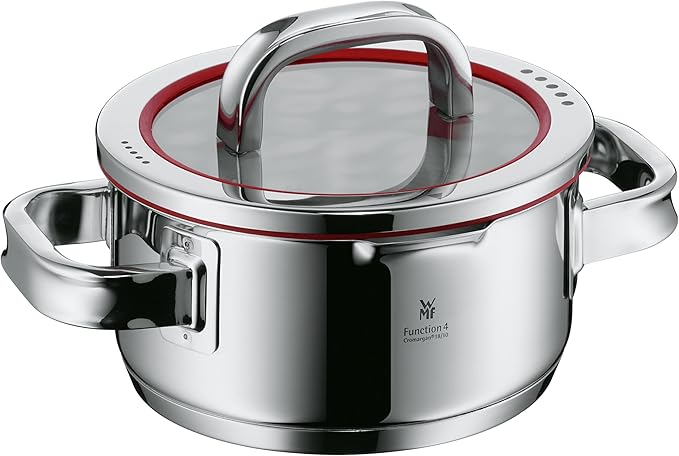 WMF 1.4L Stainless Steel Cooking Pot 16cm Silver Brushed Finish Includes Lid Suitable for All Stove Tops Dishwasher Safe