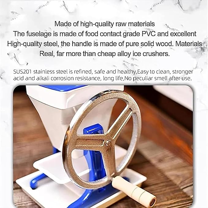 Commercial Manual ice Crusher Portable Rotary ice Crusher with Stainless Steel Blades Hand-cranked ice Machinefor Home Restaurant and Party use